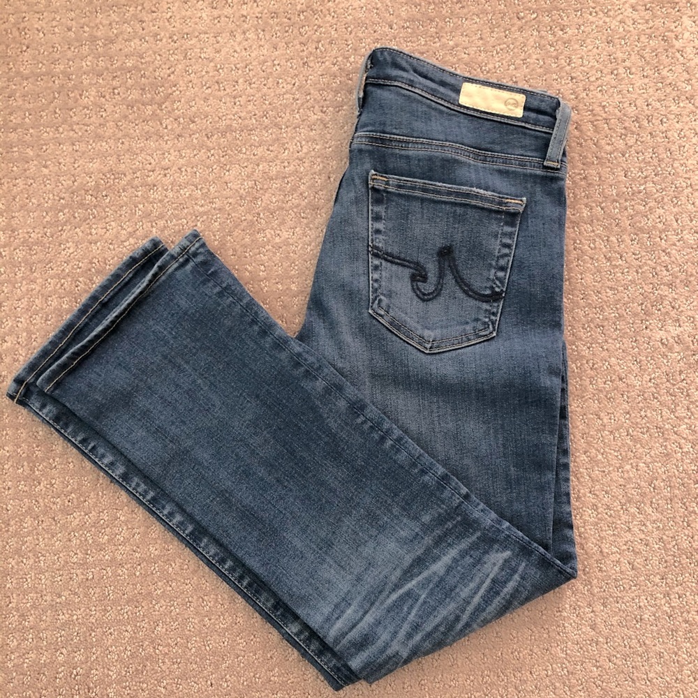 AG high-rise slim flare crop